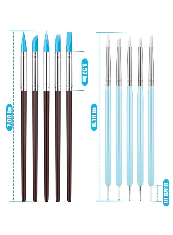 Clatoon 10Pcs Silicone Clay Sculpting Tool, Modeling Dotting Tool & Pottery Craft use for DIY Handicraft, Sculpture Pottery, Nail Art - Image 5